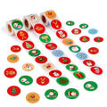 Custom design round Shape sheet roll sticker Label cartoon christmas decor roll Sticker
